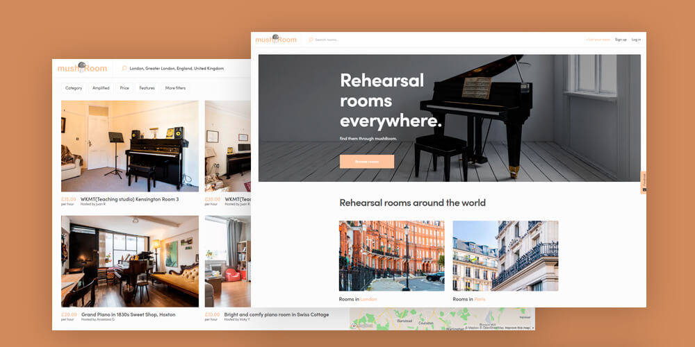Screenshots from the MushROOM marketplace