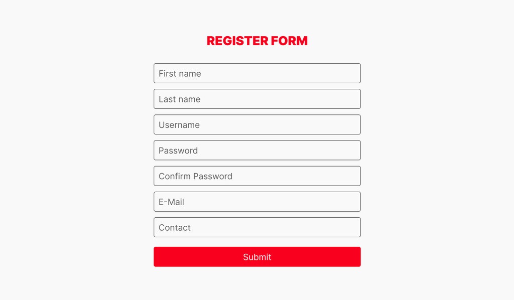 easy to register form important