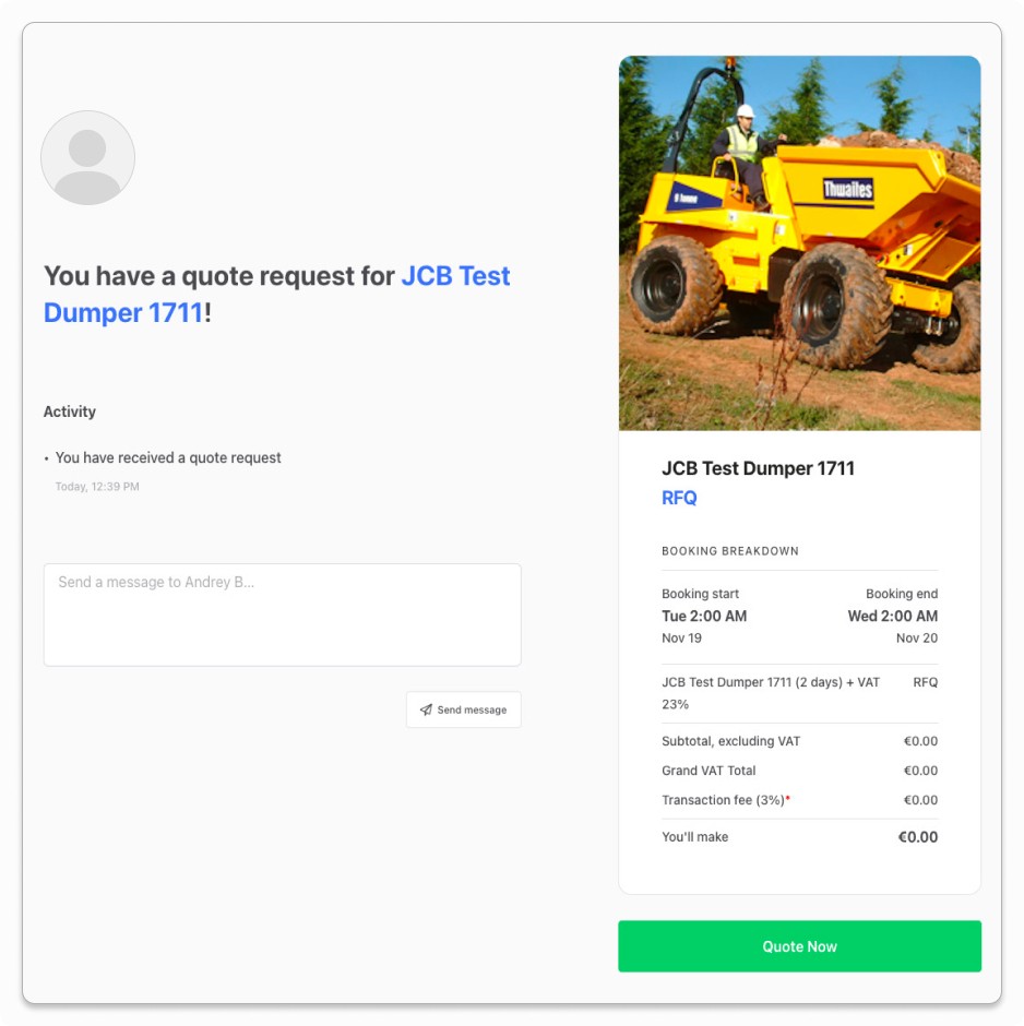 you have a quote request