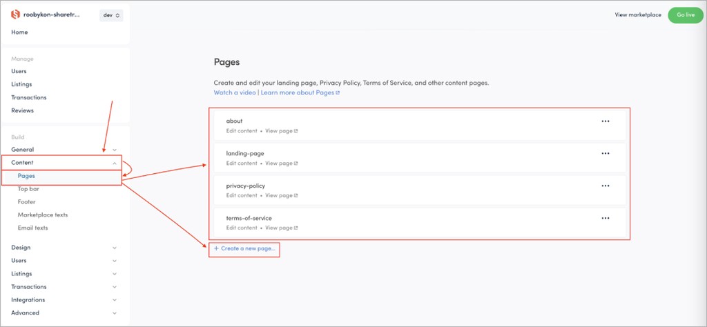 step one to create a dpm on sharetribe