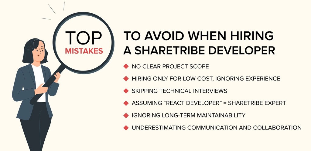 mistakes to avoid when hiring sharetribe developers